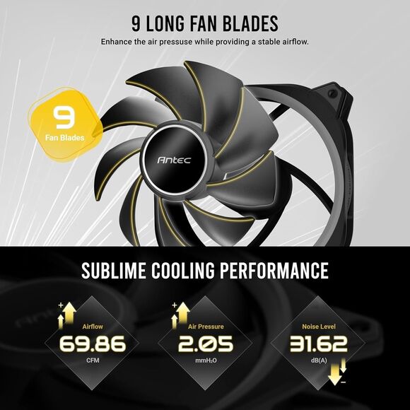 Antec RGB Fans 120mm x 30mm, 5V-3PIN Addressable RGB Fans, 30mm Thickness PC Fan - Picture 4 of 11